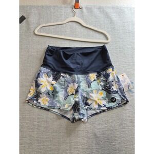 Roxy Endless Summer Printed Board Shorts Womens Small White Blue Floral Swimwear